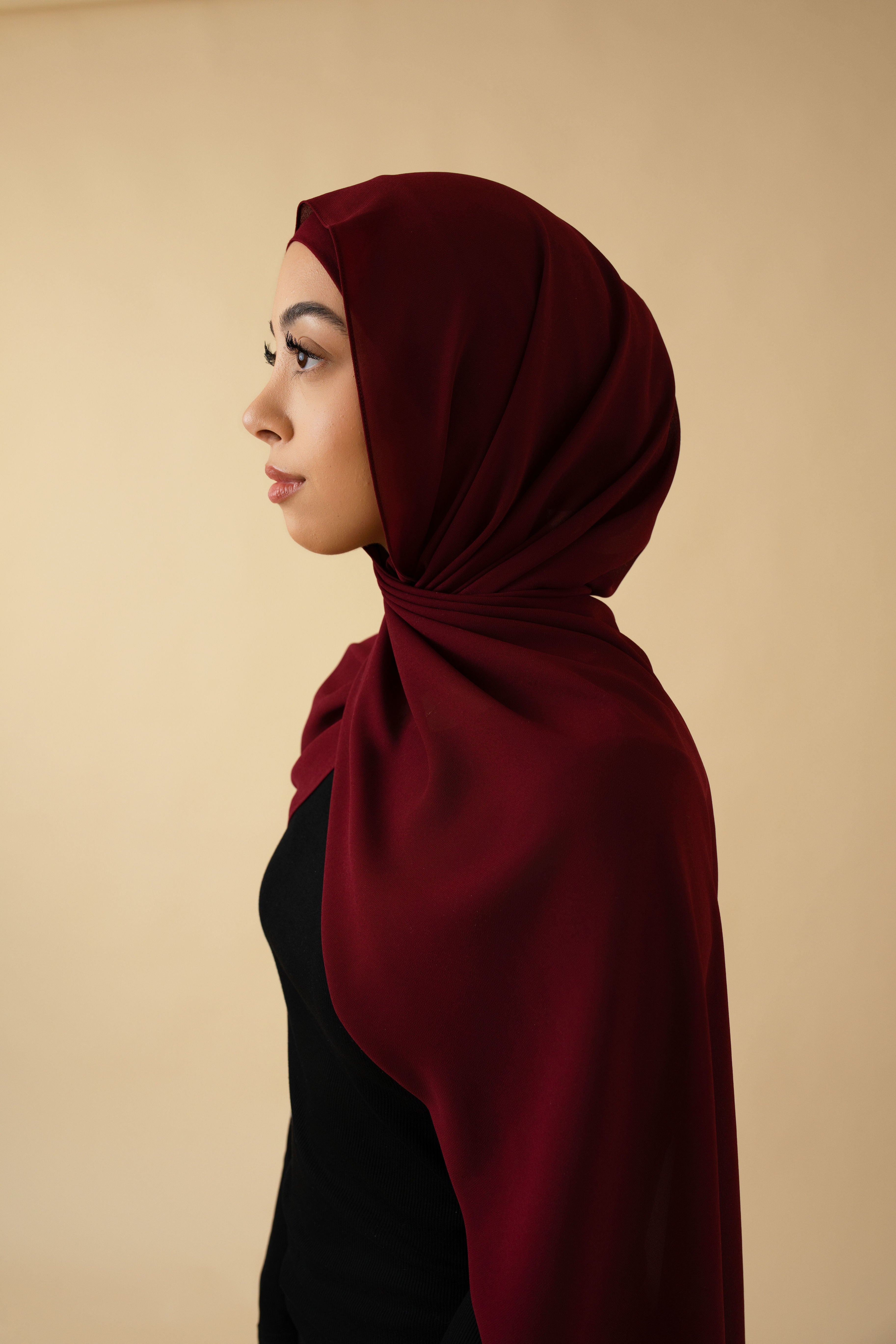 Chiffon Hijab - Cranberry